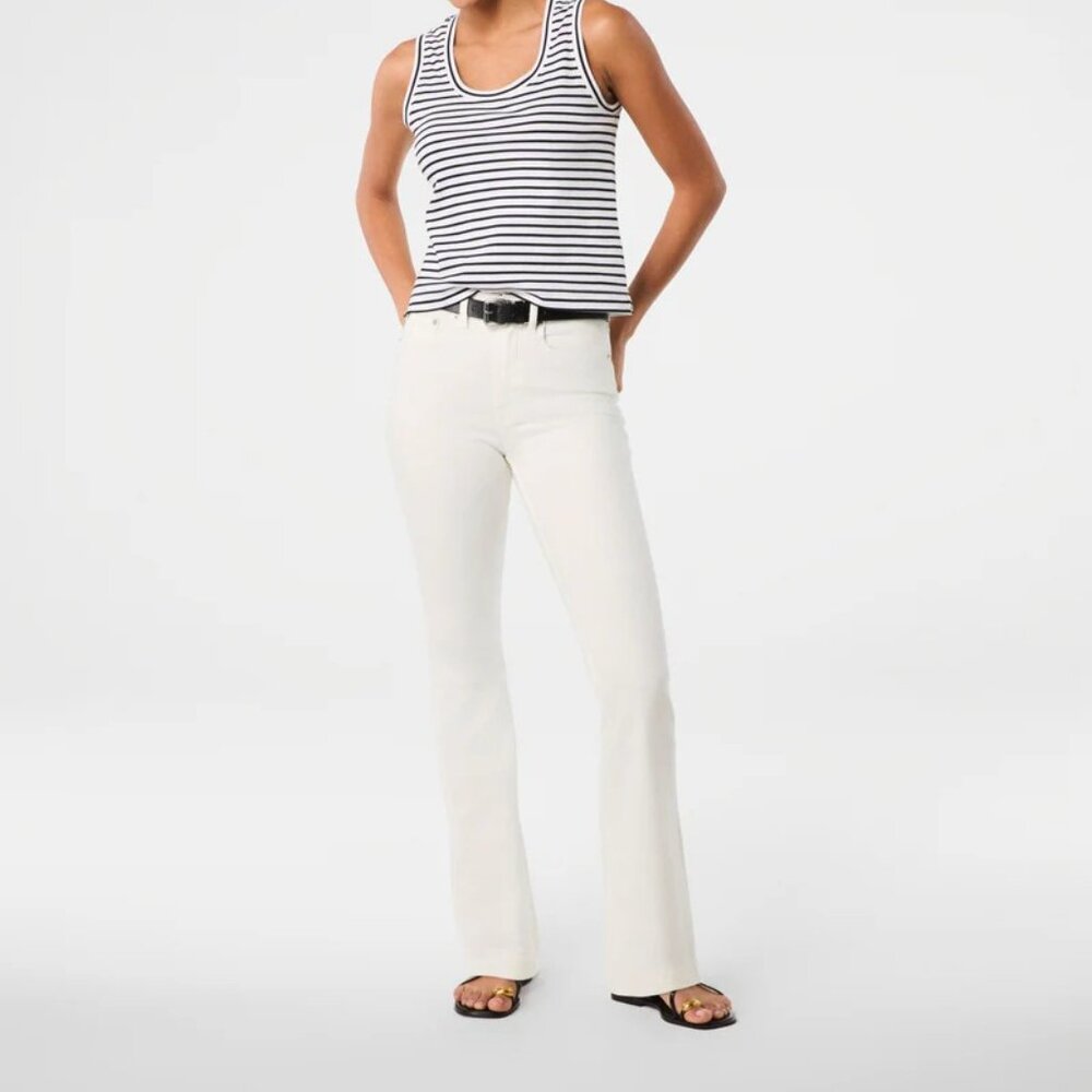 NEW SPANX SPANXsculpt™ ReDefine High Rise Flare Jeans 4 Small White NWT